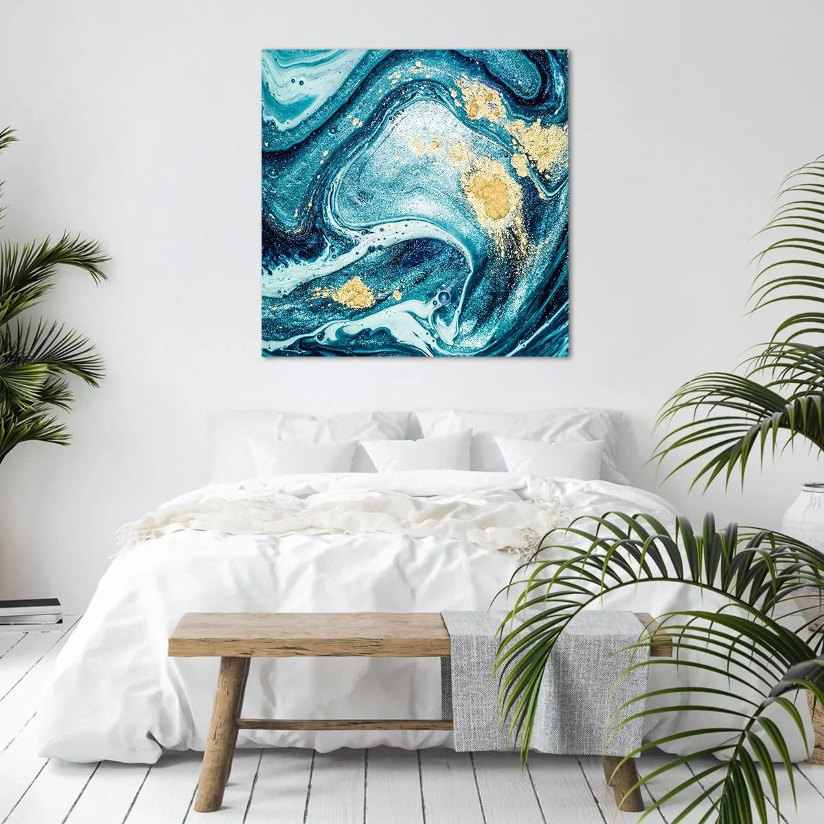 Obraz na plátne - Modrý vír - 70x70 cm
