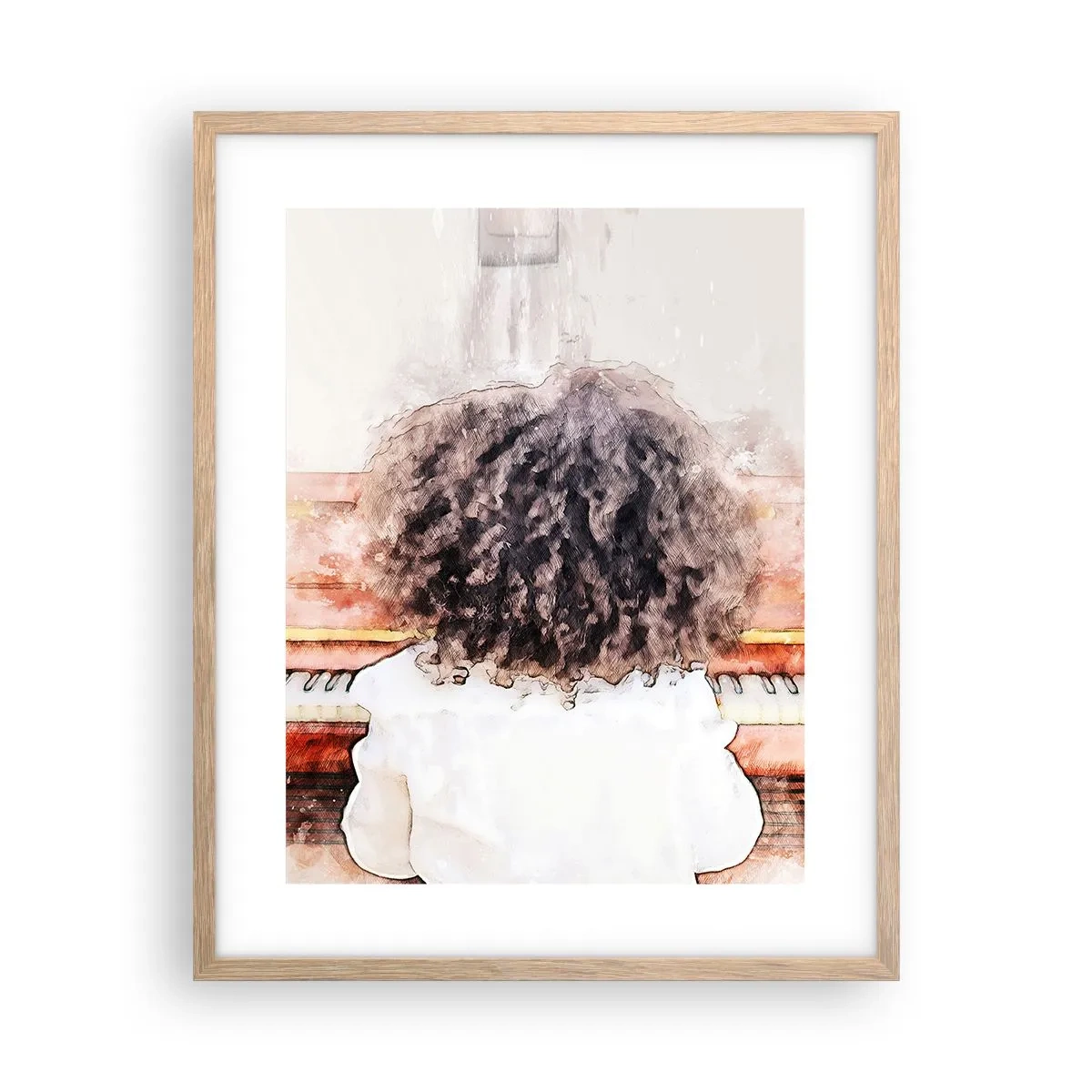 Plagát v ráme zo svetlého duba - V novom svete - 40x50 cm