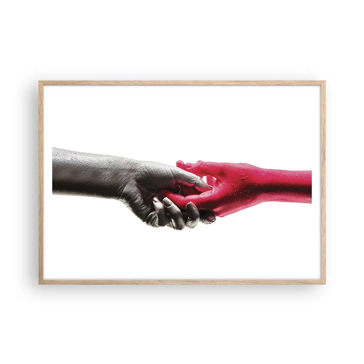 Plagát v ráme zo svetlého duba - Spolu aj keď sme odlišní - 100x70 cm