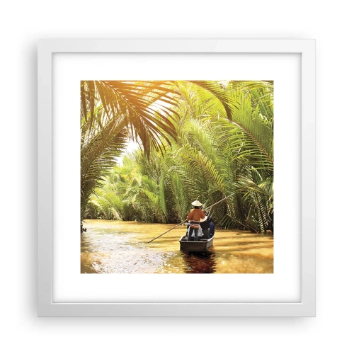 Plagát v bielom ráme - Palmovou roklinou - 30x30 cm