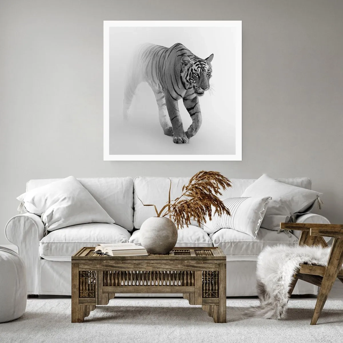 Plagát - Prikrčený v hmle - 40x40 cm