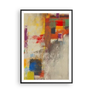 Plagát v čiernom ráme - Geometria farieb - 70x100 cm