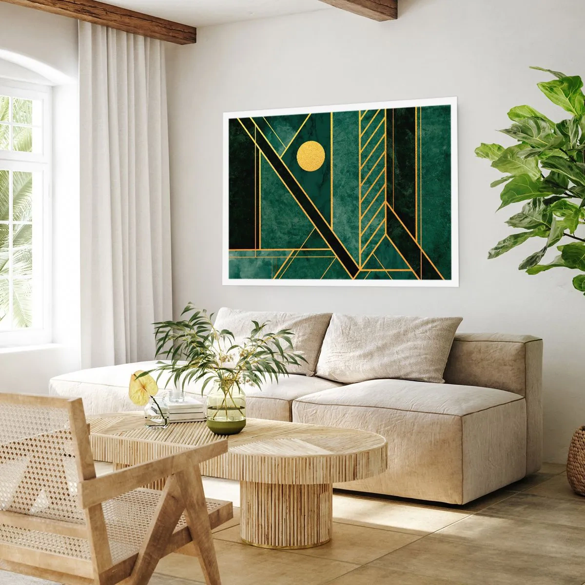 Plagát - Dynamika zlata a lazuritu - 91x61 cm