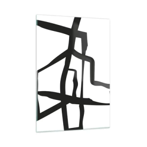 Obraz na skle - Čiernobiela konštrukcia - 50x70 cm