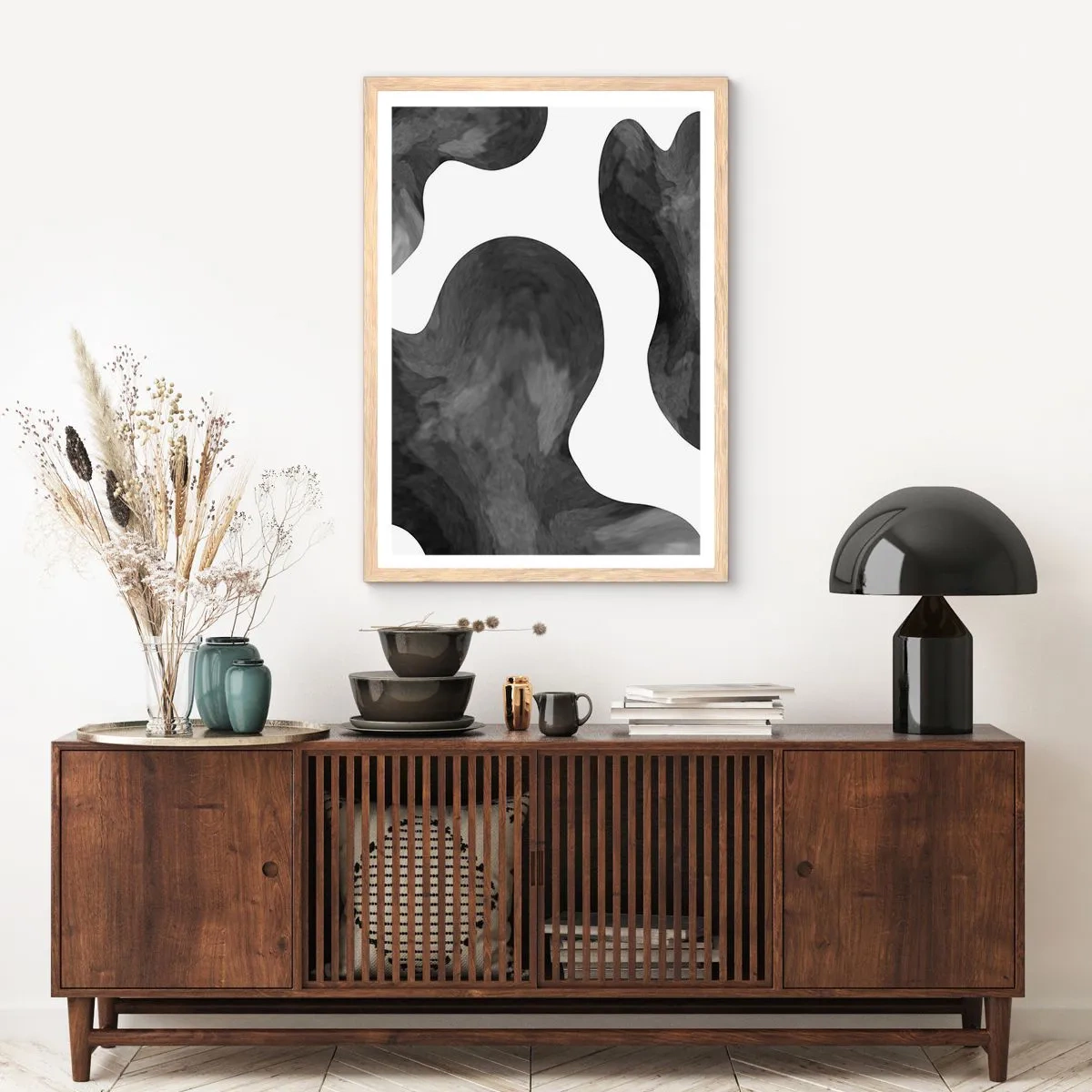 Plagát v ráme zo svetlého duba - Mliečna dráha - 50x70 cm