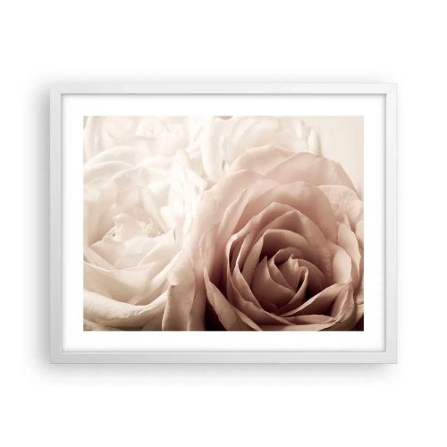 Plagát v bielom ráme - V srdci ruže - 50x40 cm