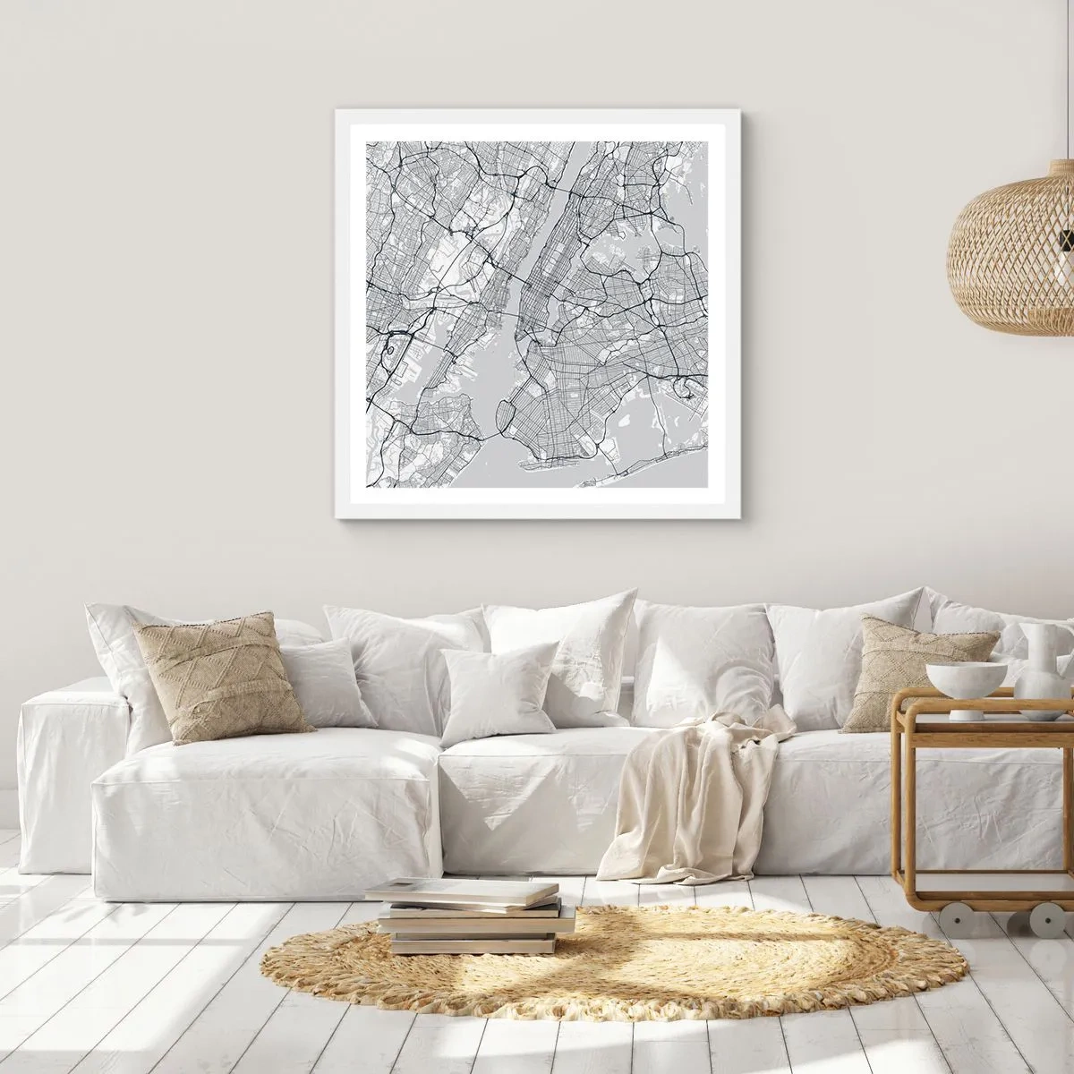 Plagát v bielom ráme - Anatómia metropoly - 60x60 cm