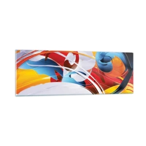 Obraz na skle - Tanec živlov - 90x30 cm