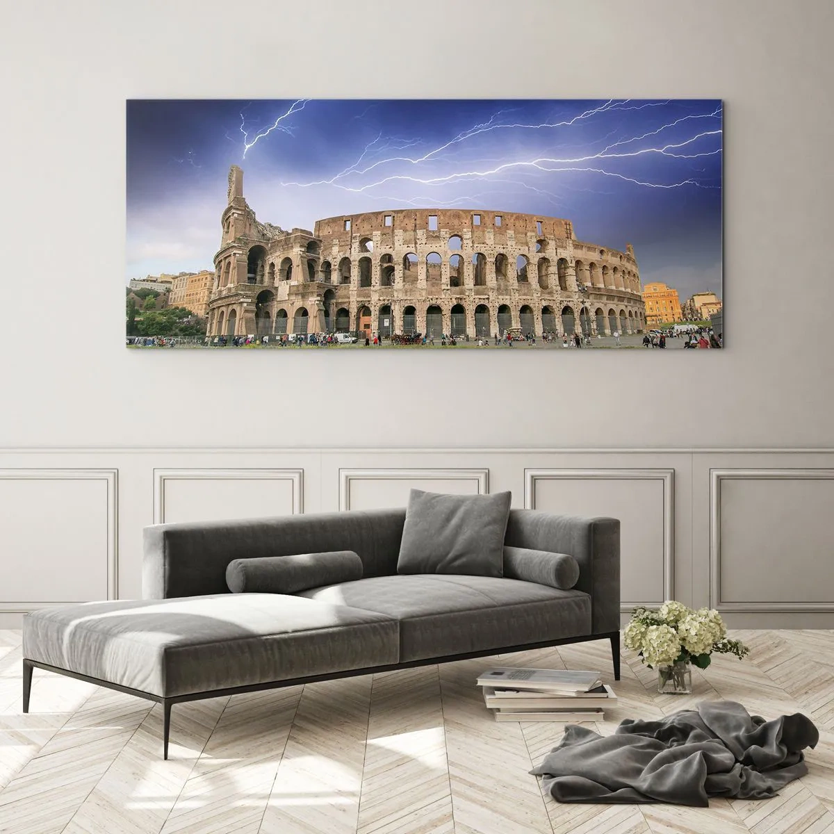 Obraz na skle - Aréna boja - 100x40 cm