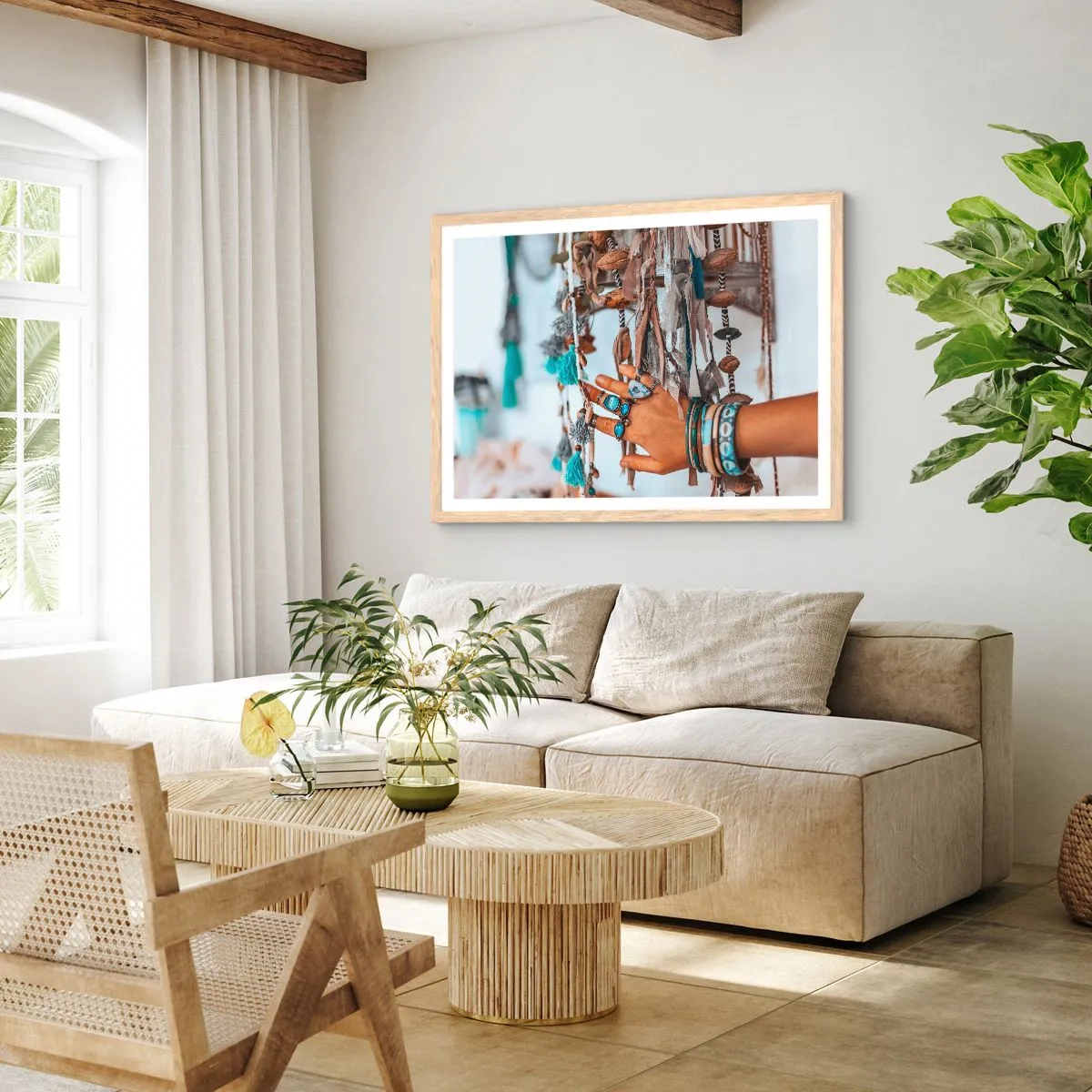 Plagát v ráme zo svetlého duba - Miestne poklady - 70x50 cm