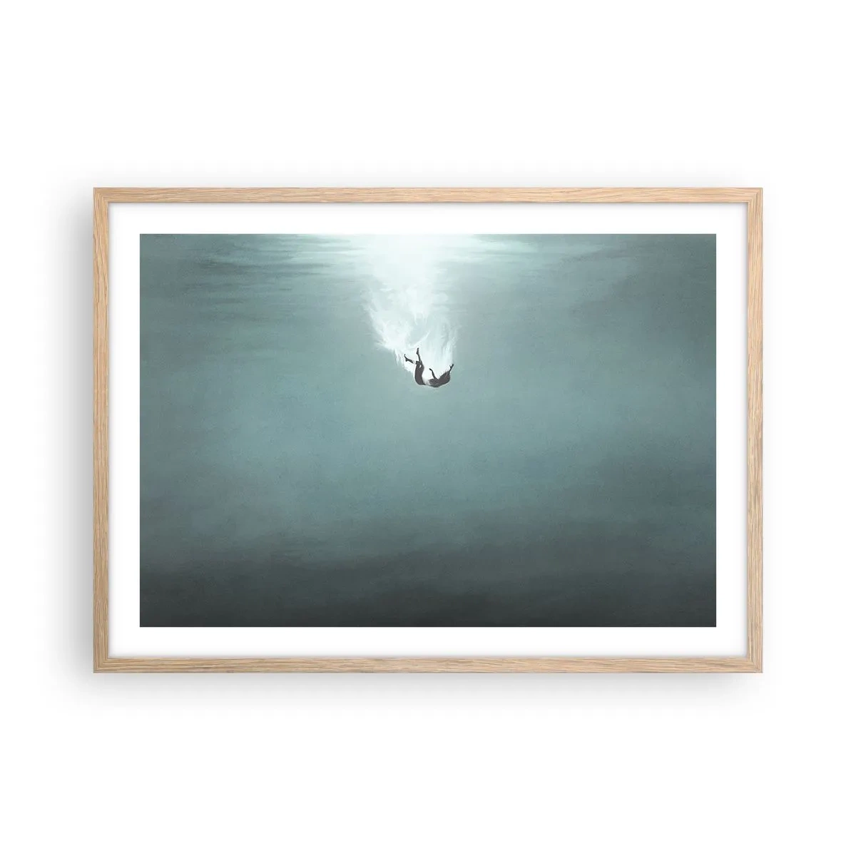 Plagát v ráme zo svetlého duba - V objatí oceánu - 70x50 cm