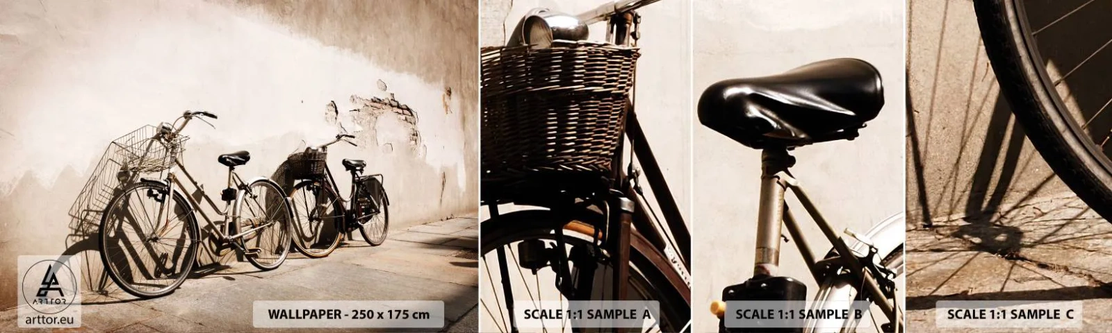 Vzorka Fototapeta Standard Eco - Nezabudnuteľné kúzlo minulosti - Bicykel, Výlet, Vintage - 100x30 cm