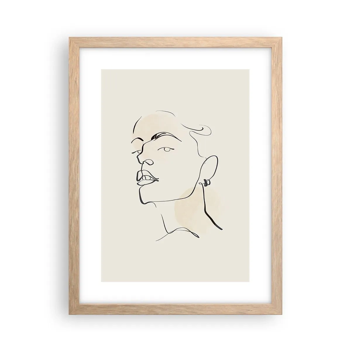 Plagát v ráme zo svetlého duba - Hrdý pohľad - 30x40 cm