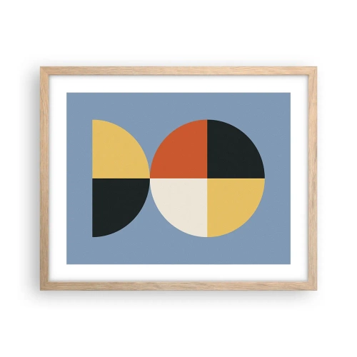 Plagát v ráme zo svetlého duba - Pozri a počítaj - 50x40 cm