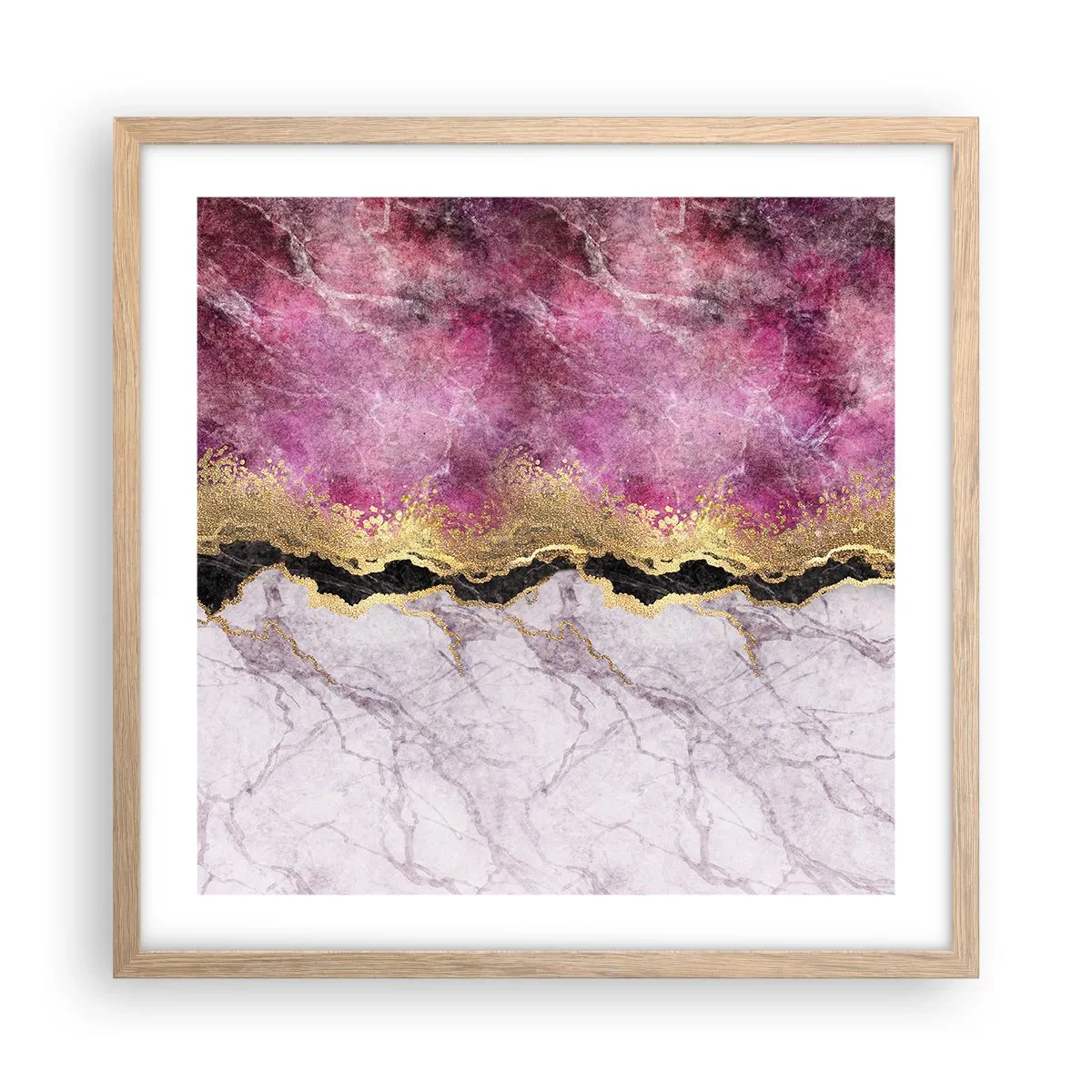 Plagát v ráme zo svetlého duba - Na hranici - 50x50 cm