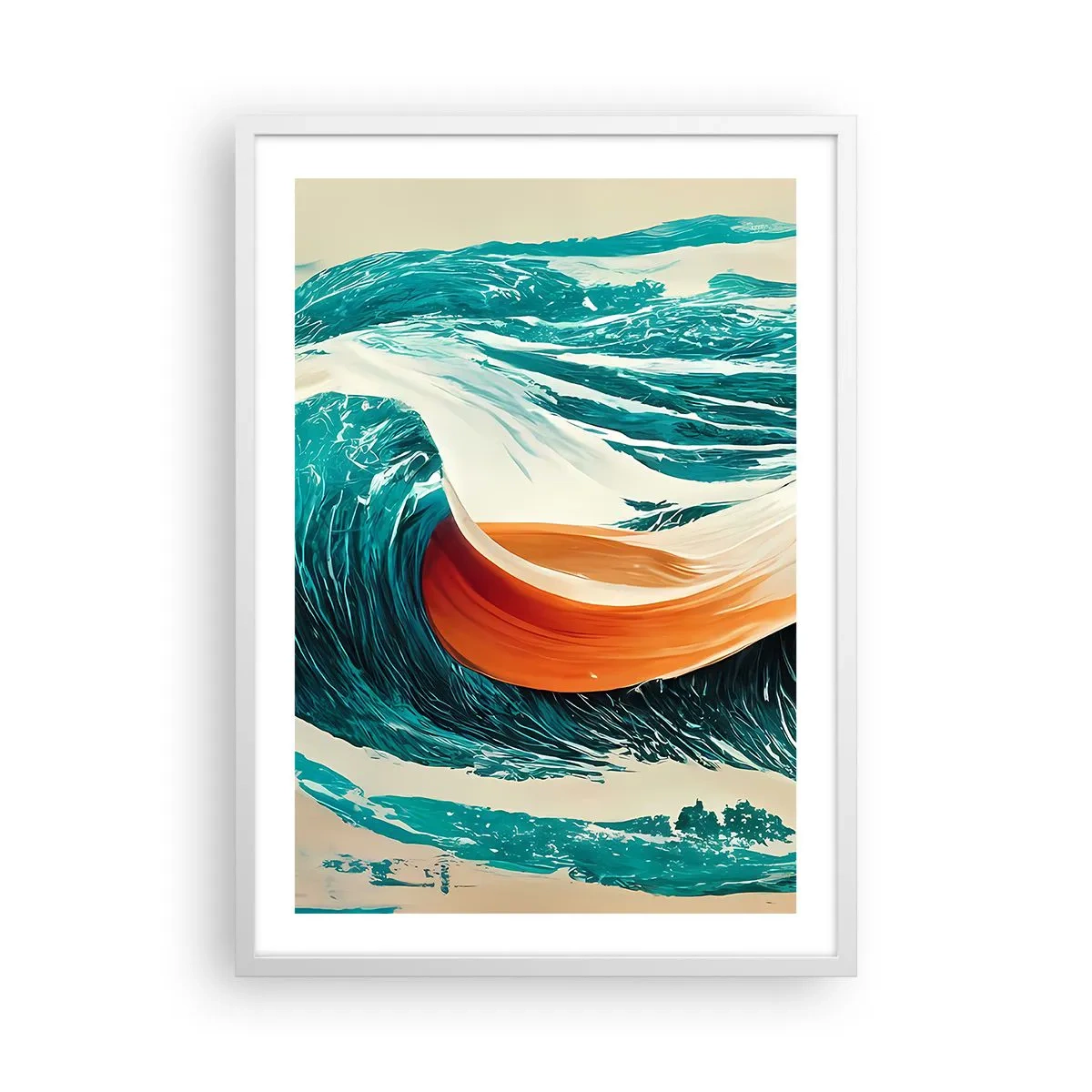 Plagát v bielom ráme - Surferov sen - 50x70 cm