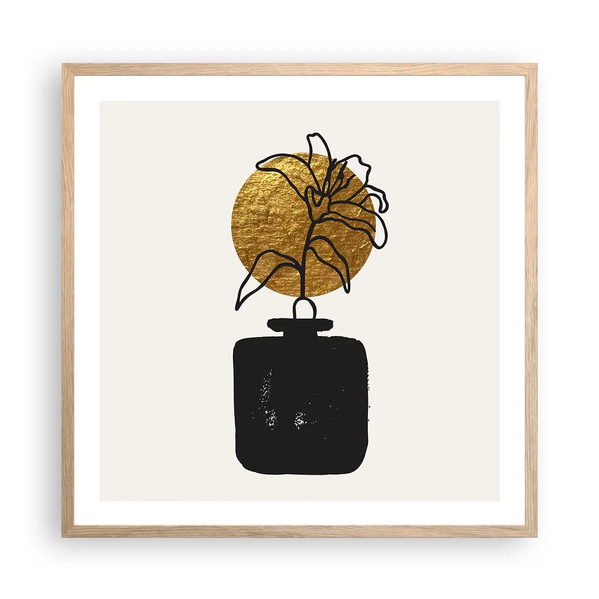 Plagát v ráme zo svetlého duba - Krása, ktorá má cenu zlata - 60x60 cm