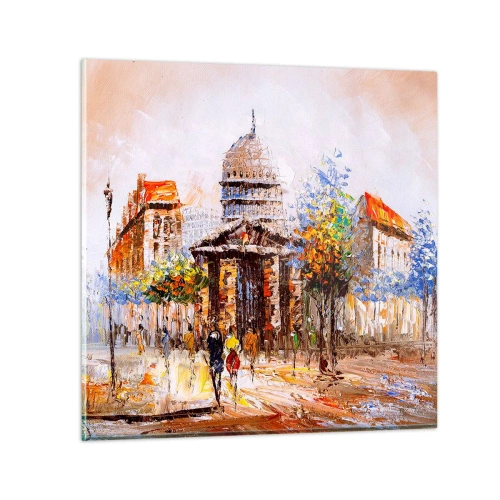 Obraz na skle - Parížska prechádzka - 50x50 cm
