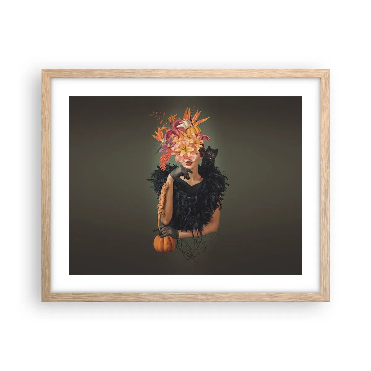 Plagát v ráme zo svetlého duba - Kúzlo čarodejnice - 50x40 cm