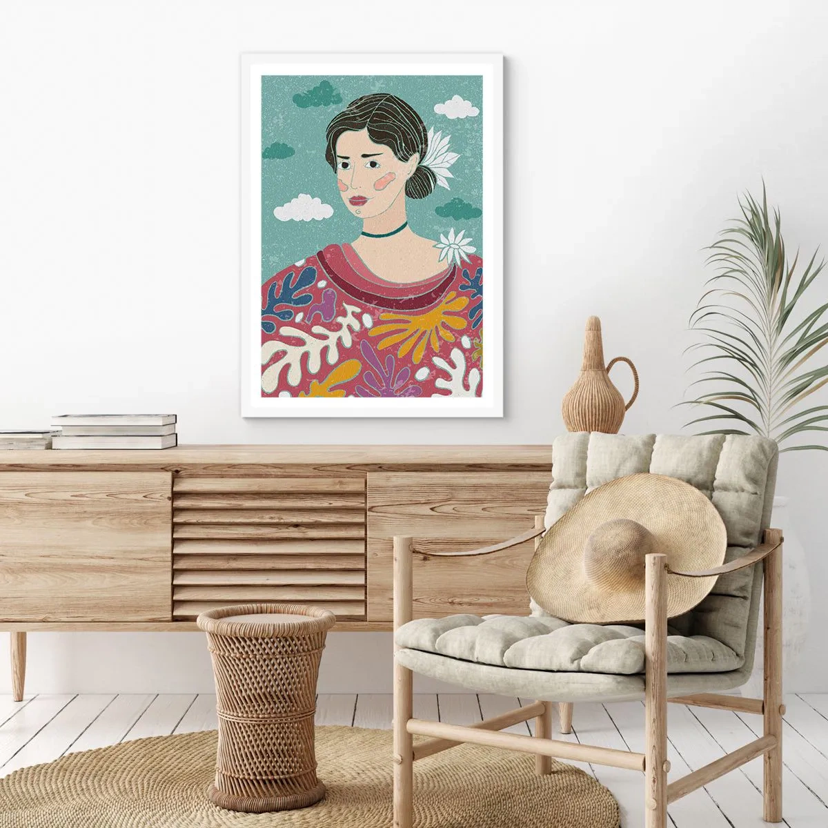 Plagát v bielom ráme - S melanchóliou v pohľade - 61x91 cm