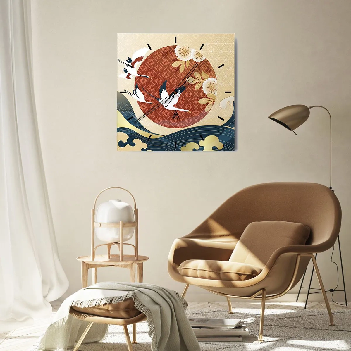 Nástenné hodiny - Japonská rozprávka - 40x40 cm