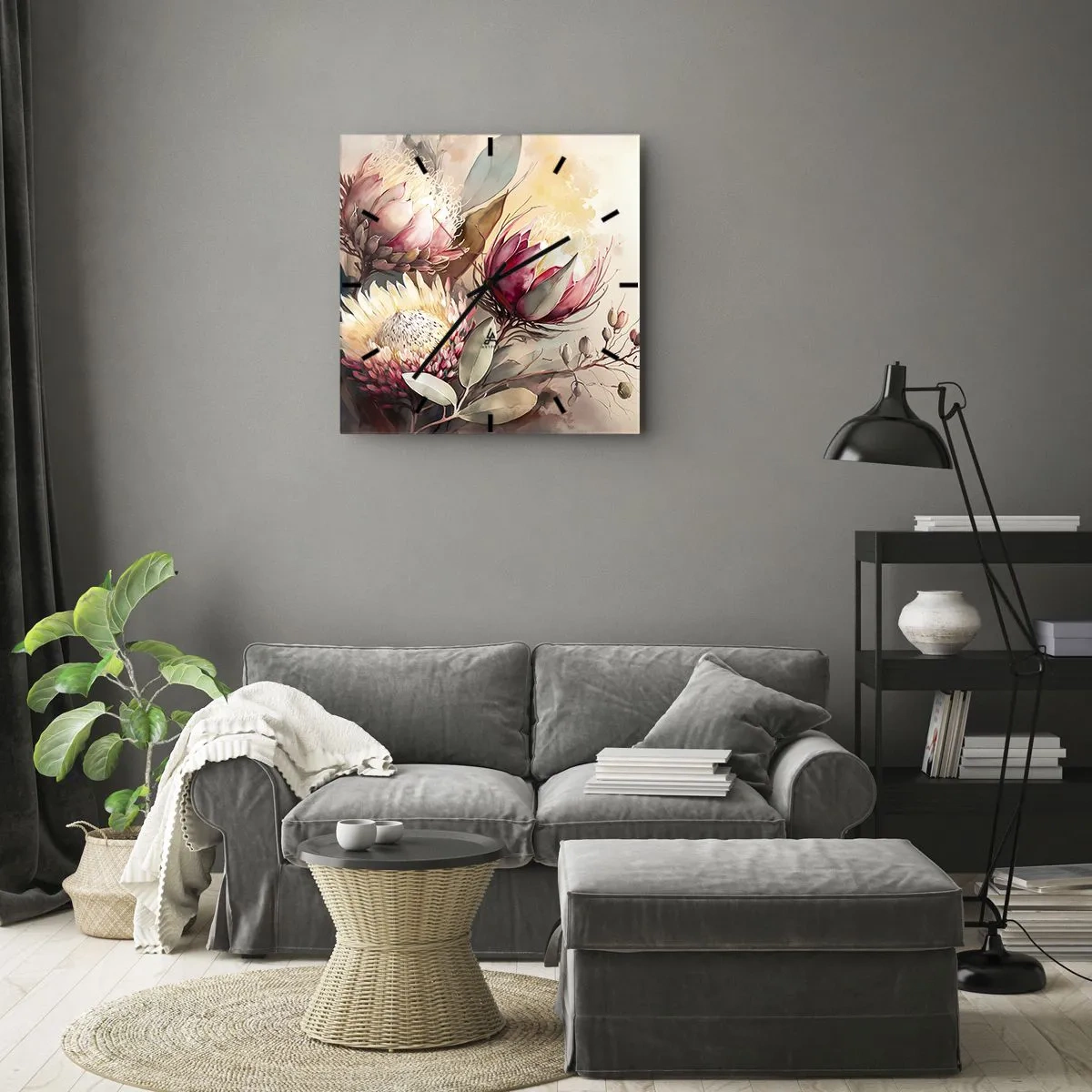 Nástenné hodiny - Z profilu a en face - 30x30 cm