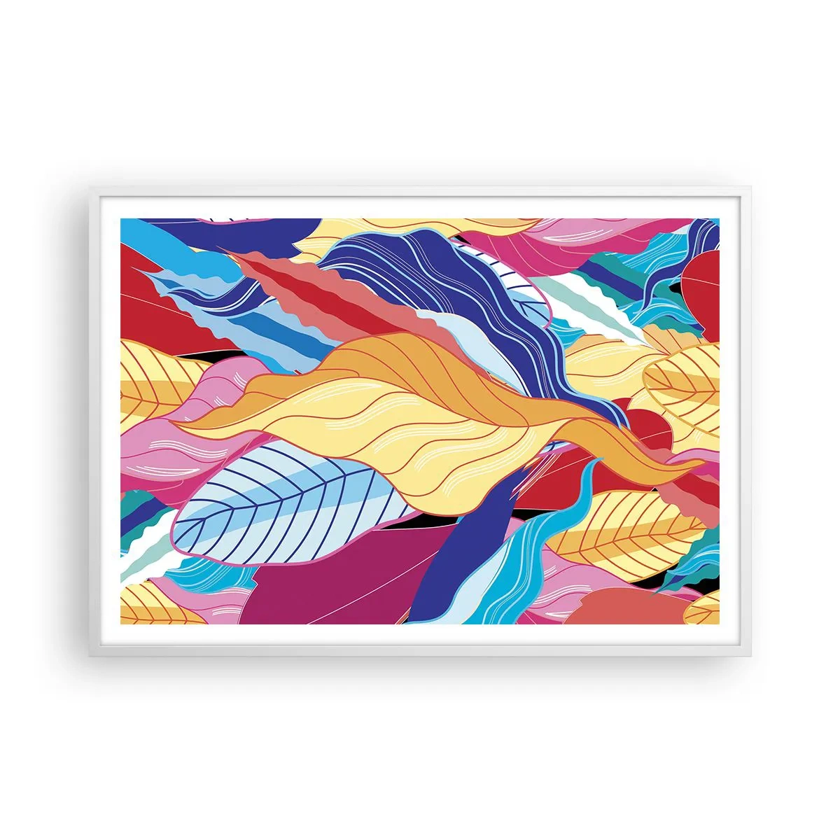 Plagát v bielom ráme - Farebný neporiadok - 100x70 cm