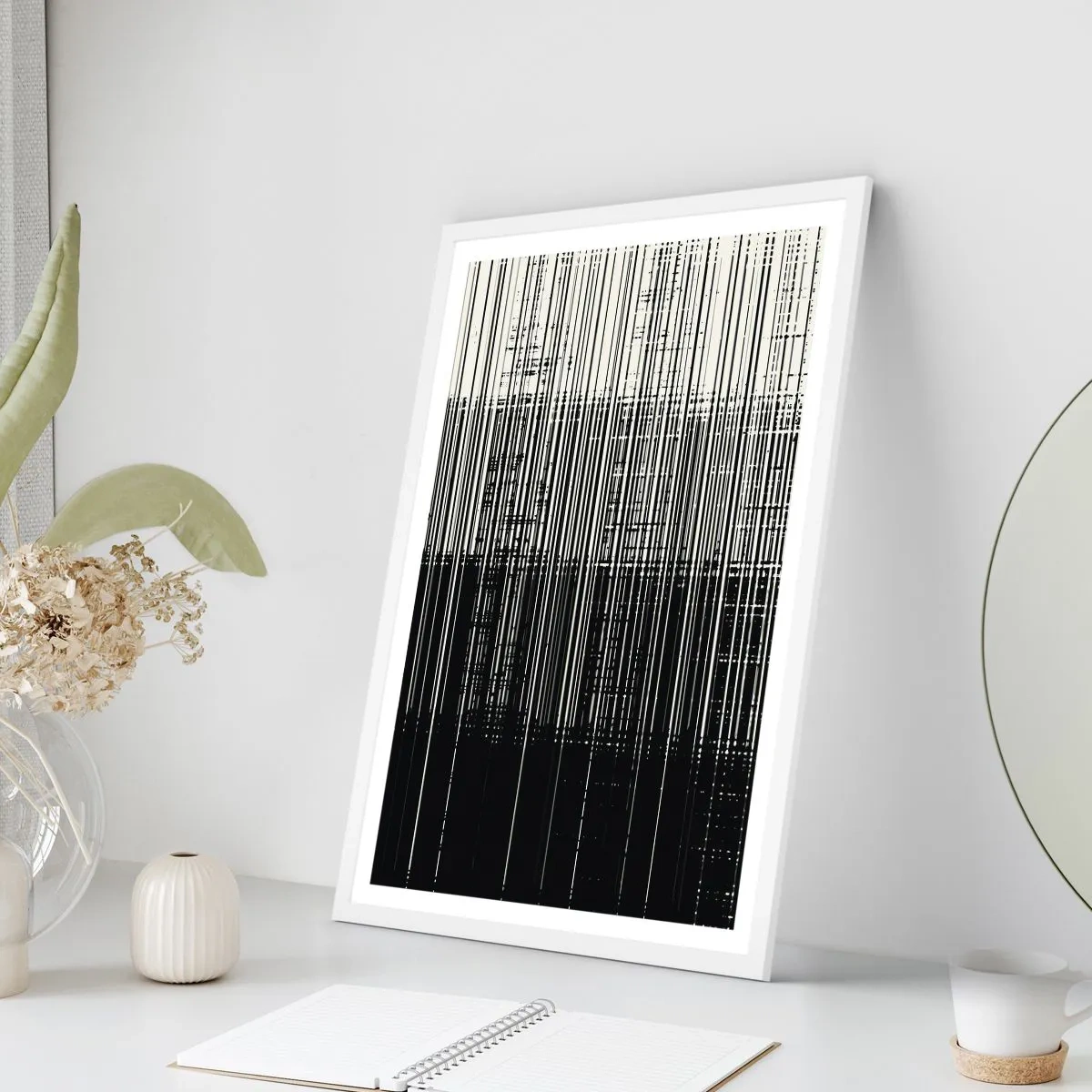 Plagát v bielom ráme - Vlny a vibrácie - 70x100 cm
