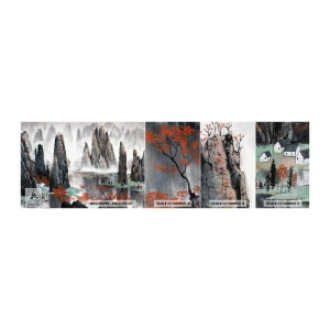 Vzorka samolepiacej fototapety Deluxe Sticker - Mocní strážcovia - Abstrakcia, Fantázia, Krajina - 100x30 cm