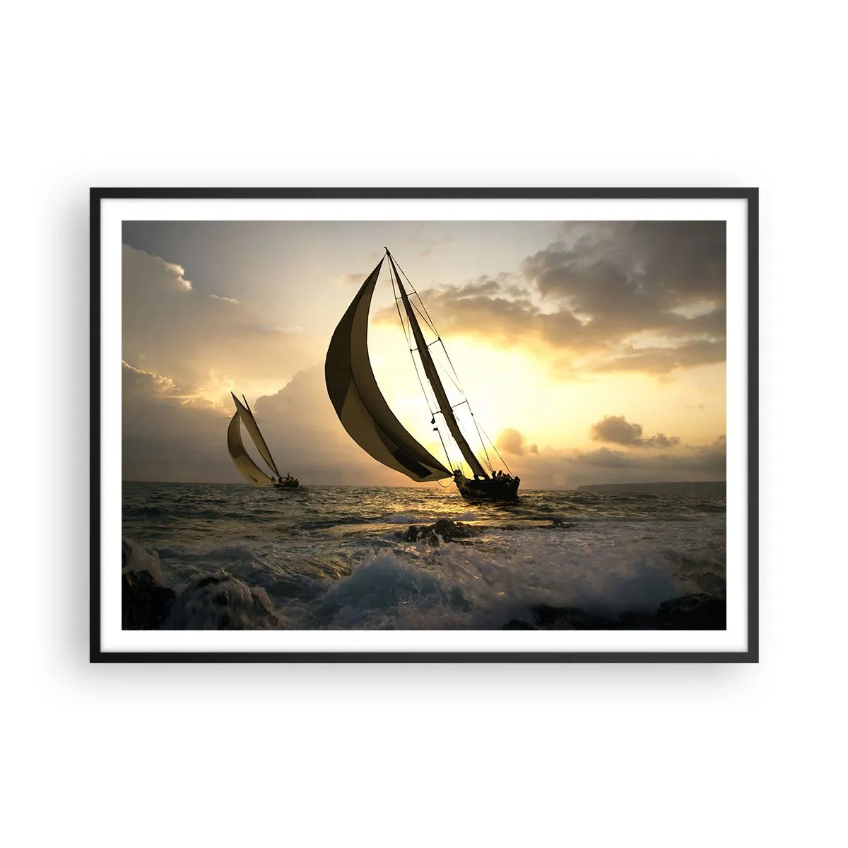 Plagát v čiernom ráme - S vetrom a proti vetru - 100x70 cm