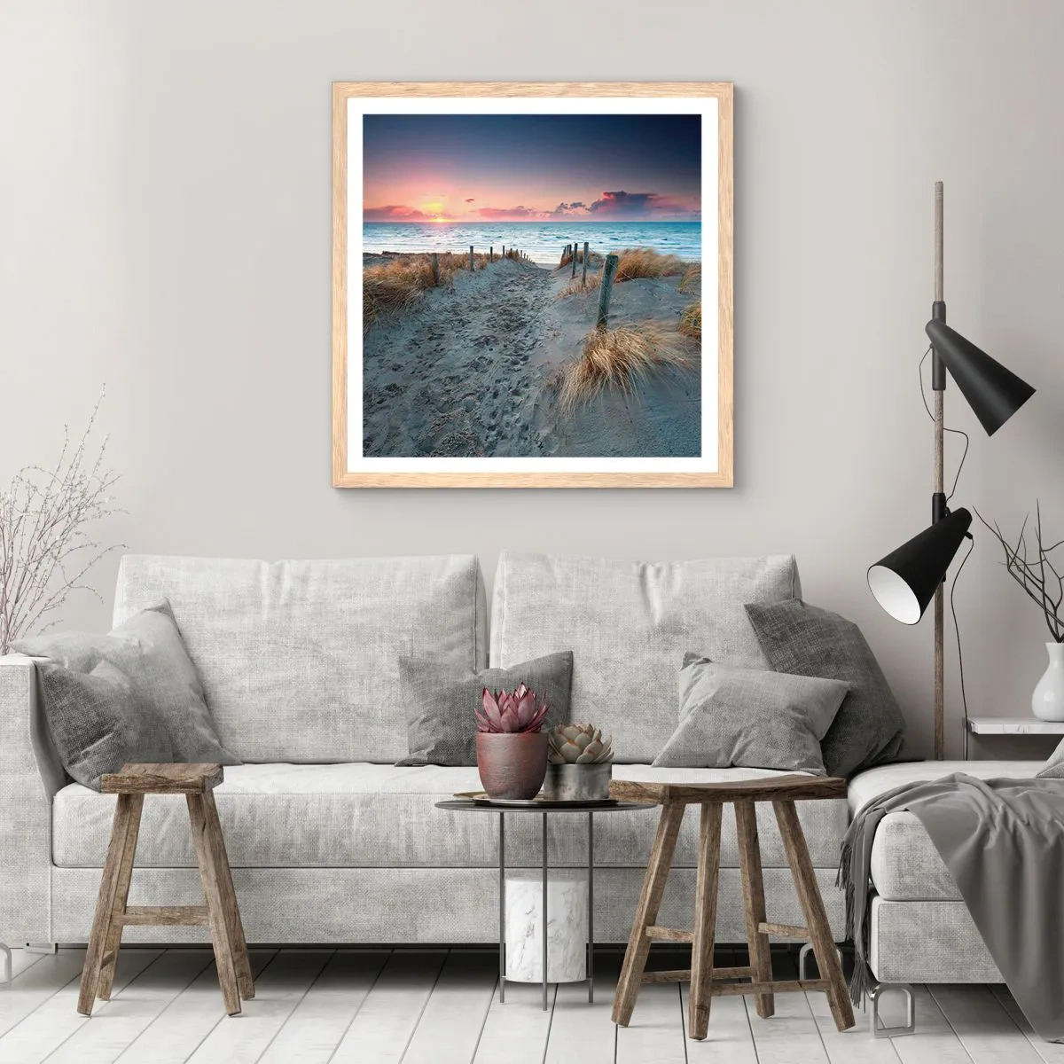 Plagát v ráme zo svetlého duba - Šiel by som s tebou na kraj světa… - 30x30 cm