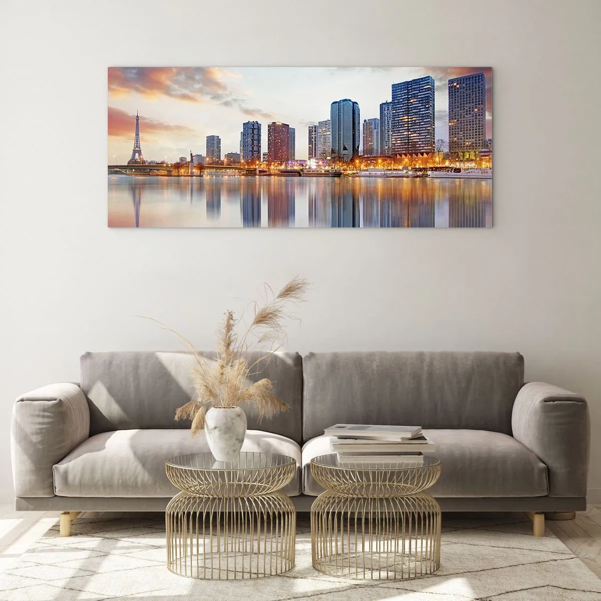 Obraz na skle - Monumentálny pokoj Paríža - 100x40 cm
