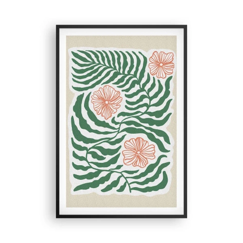 Plagát v čiernom ráme - Rozkvitnuté v zeleni - 61x91 cm