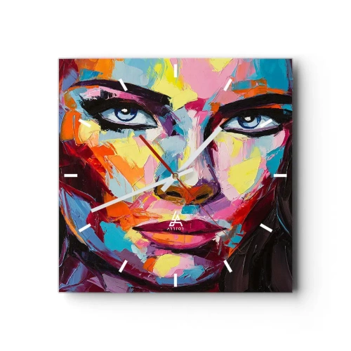 Nástenné hodiny - Tiež farebná duša - 30x30 cm