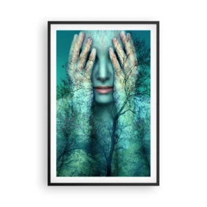 Plagát v čiernom ráme - Ponorená do modrej - 61x91 cm