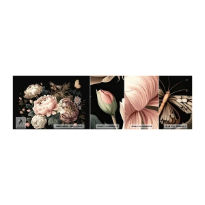 Vzorka samolepiacej fototapety Deluxe Sticker - V barokovom štýle - Botanika, Kvety, Shabby Chic - 100x30 cm