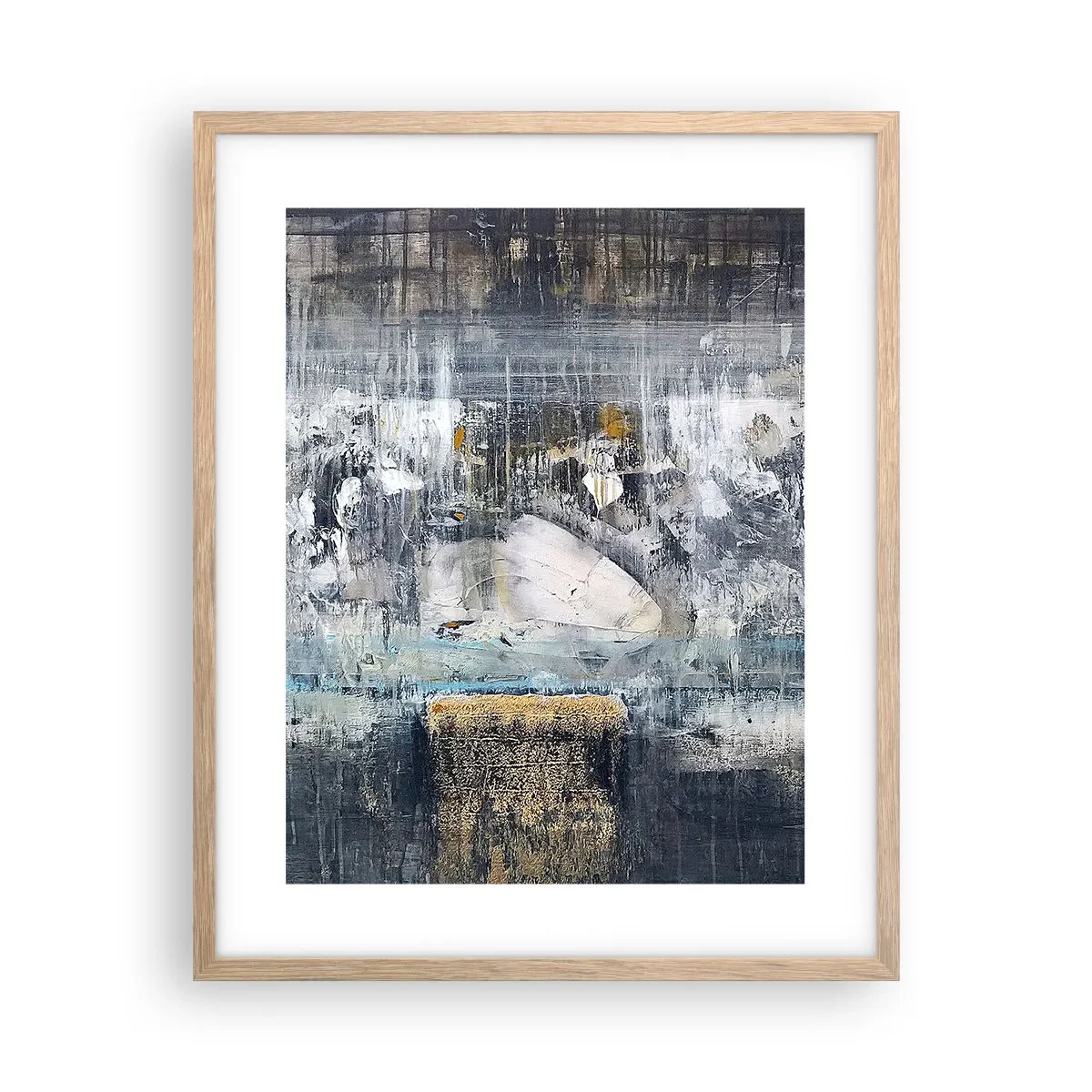 Plagát v ráme zo svetlého duba - Ako na ľade, tak aj na hrude - 40x50 cm