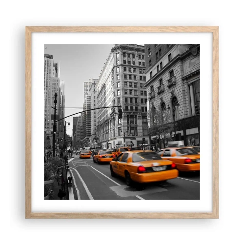 Plagát v ráme zo svetlého duba - Slnko veľkomesta - 50x50 cm