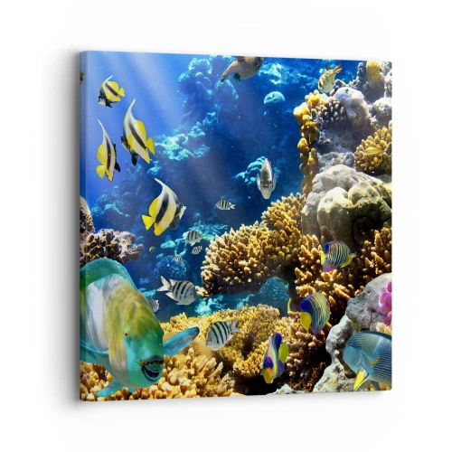 Obraz na plátne - Veľká prevádzka na prázdninovom chodníku - 30x30 cm