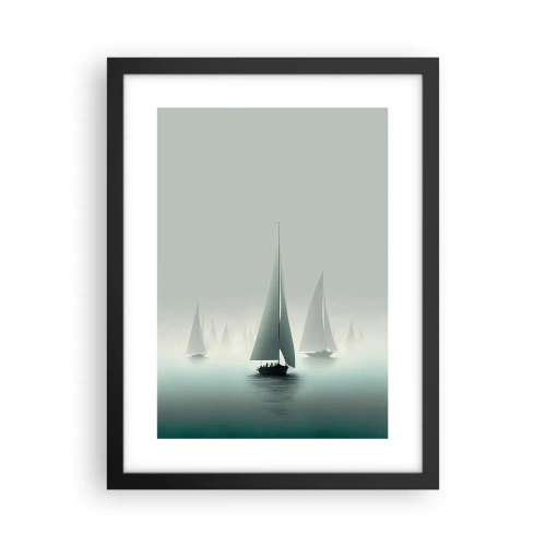 Plagát v čiernom ráme - Postavený z hmly - 30x40 cm