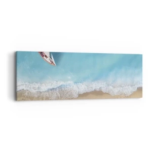 Obraz na plátne - Na hranici modrej a zlatej - 90x30 cm