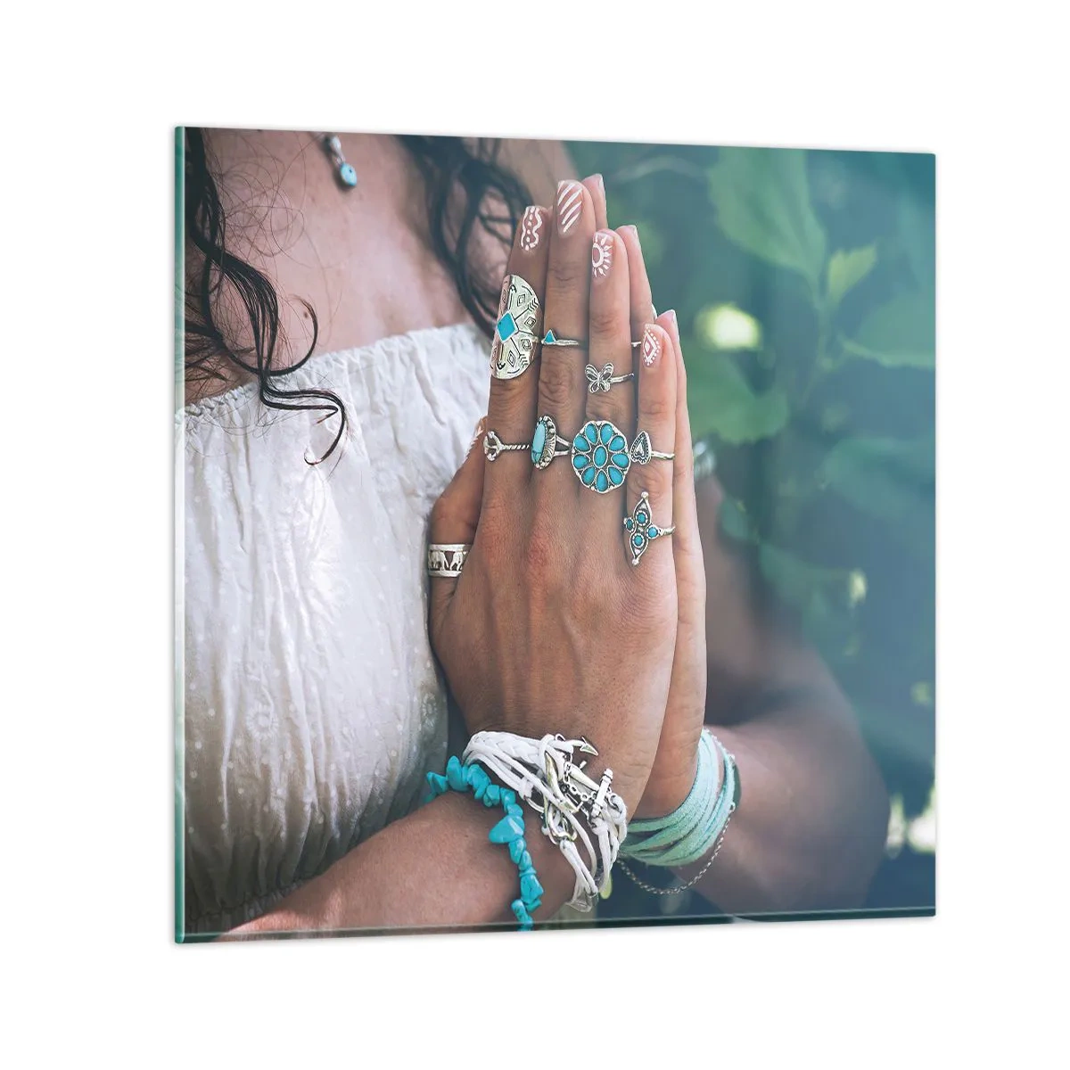 Obraz na skle - Vitajte v centre bytia - 60x60 cm