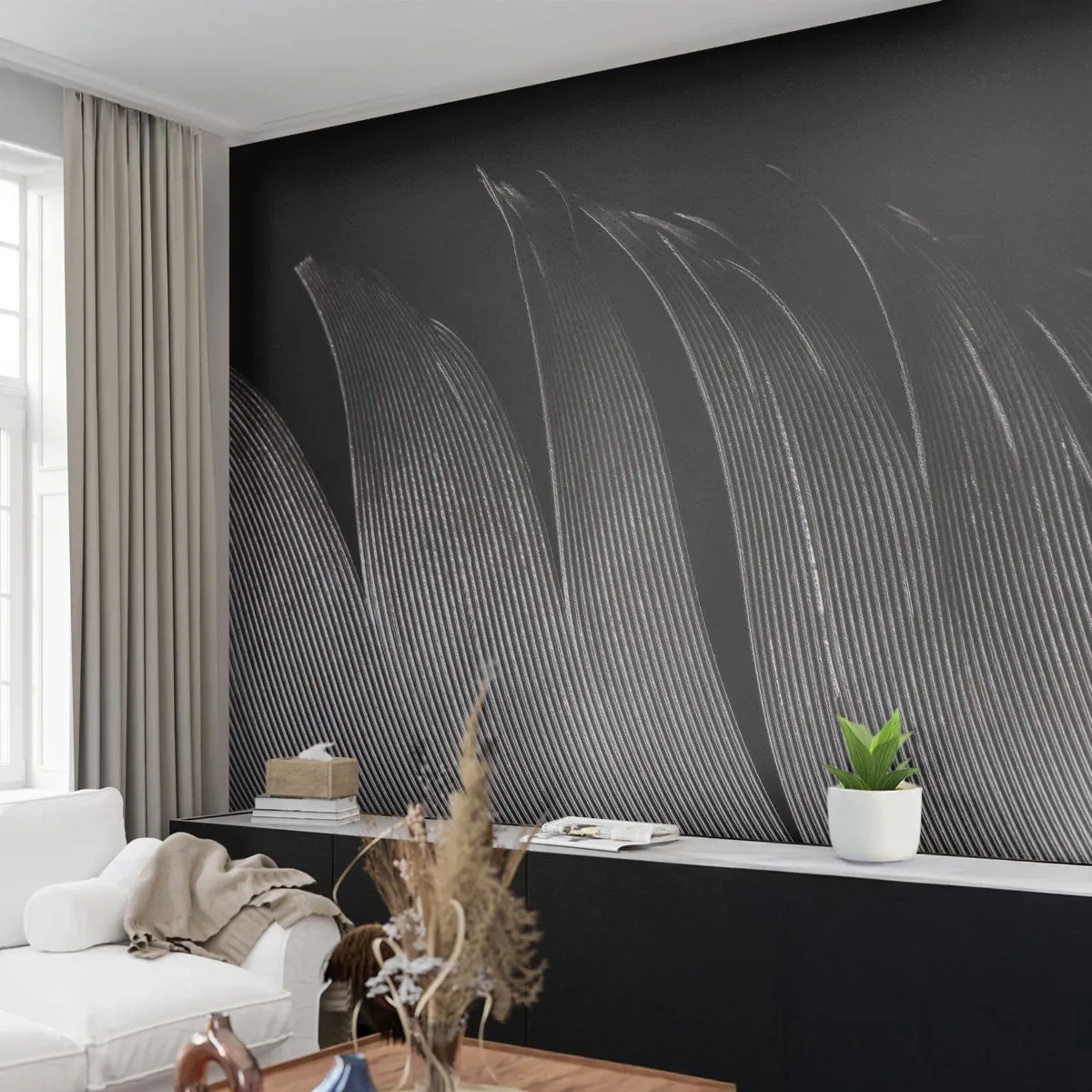 Fototapeta Standard Eco - Perie – nádherná konštrukcia - Pero, Minimalizmus, Ľahkosť - 150x105 cm