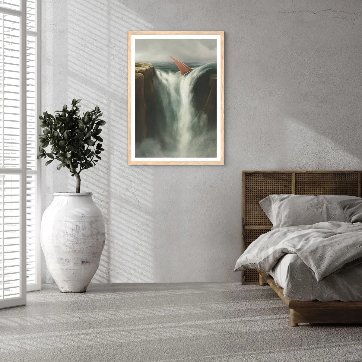 Plagát v ráme zo svetlého duba - Životné varovanie - 61x91 cm