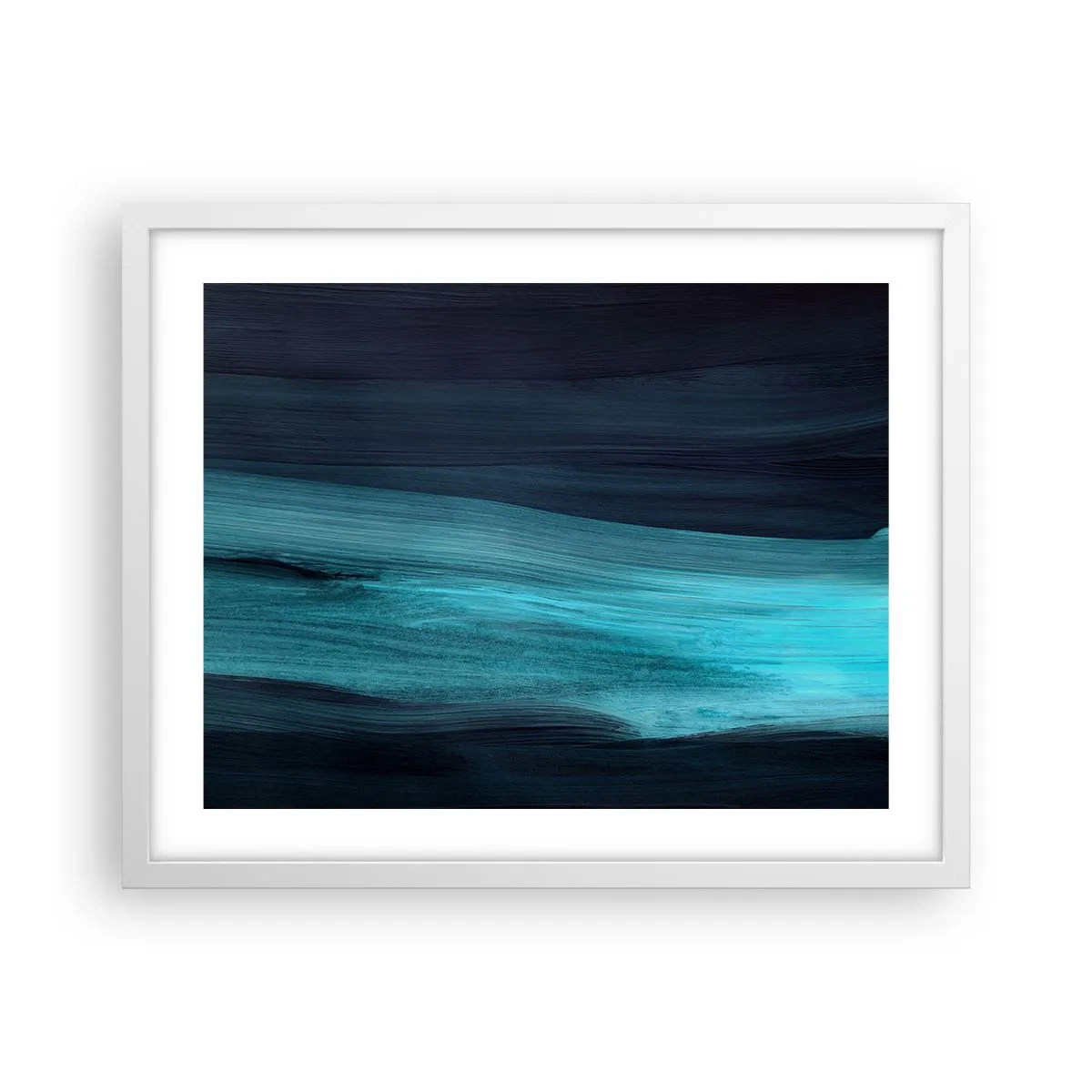 Plagát v bielom ráme - Plávaj s prúdom - 50x40 cm