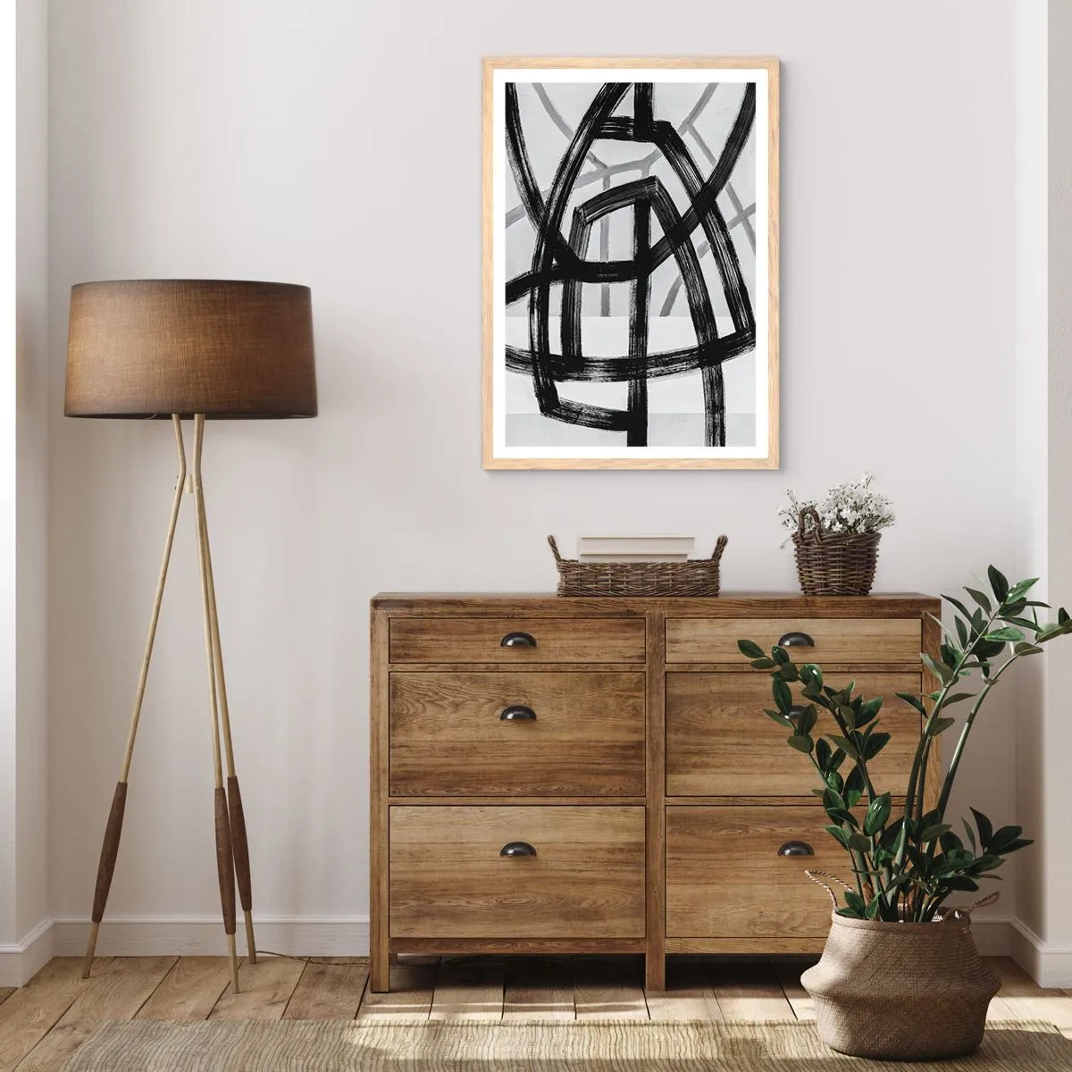 Plagát v ráme zo svetlého duba - Hĺbka - 61x91 cm