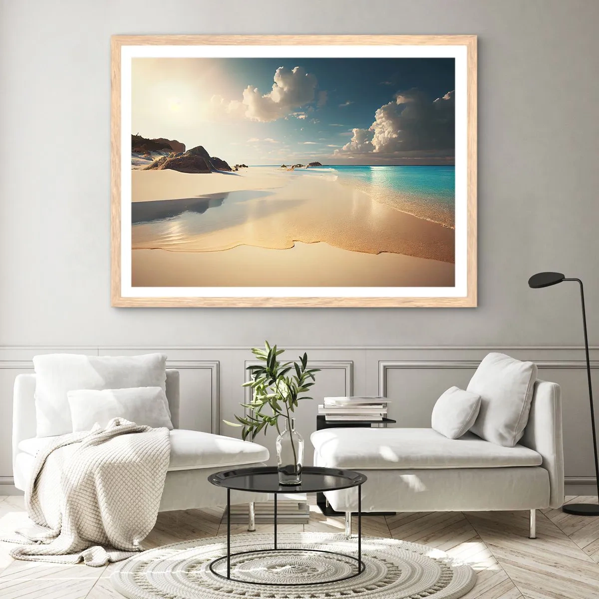 Plagát v ráme zo svetlého duba - Vysnený deň - 70x50 cm