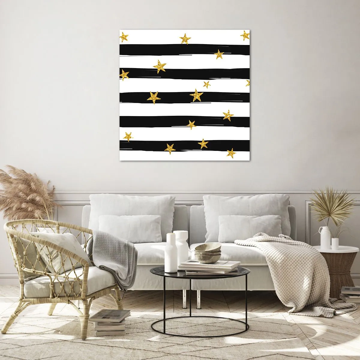 Obraz na skle - Všetci sme sa narodili pod šťastnou hviezdou - 70x70 cm