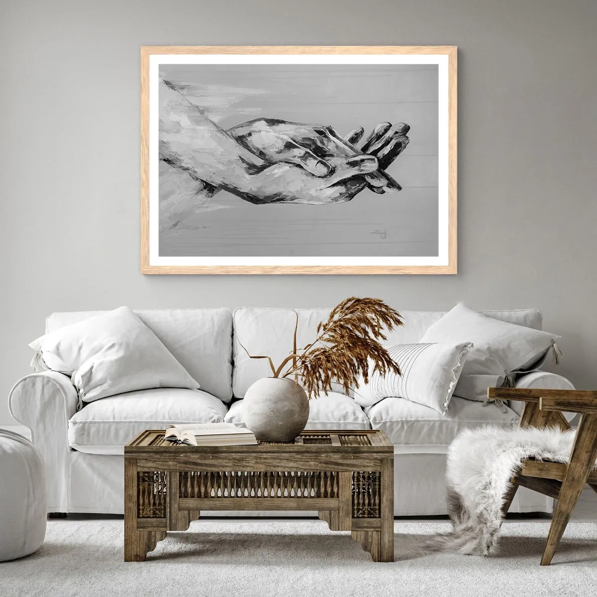 Plagát v ráme zo svetlého duba - Začiatok… - 100x70 cm