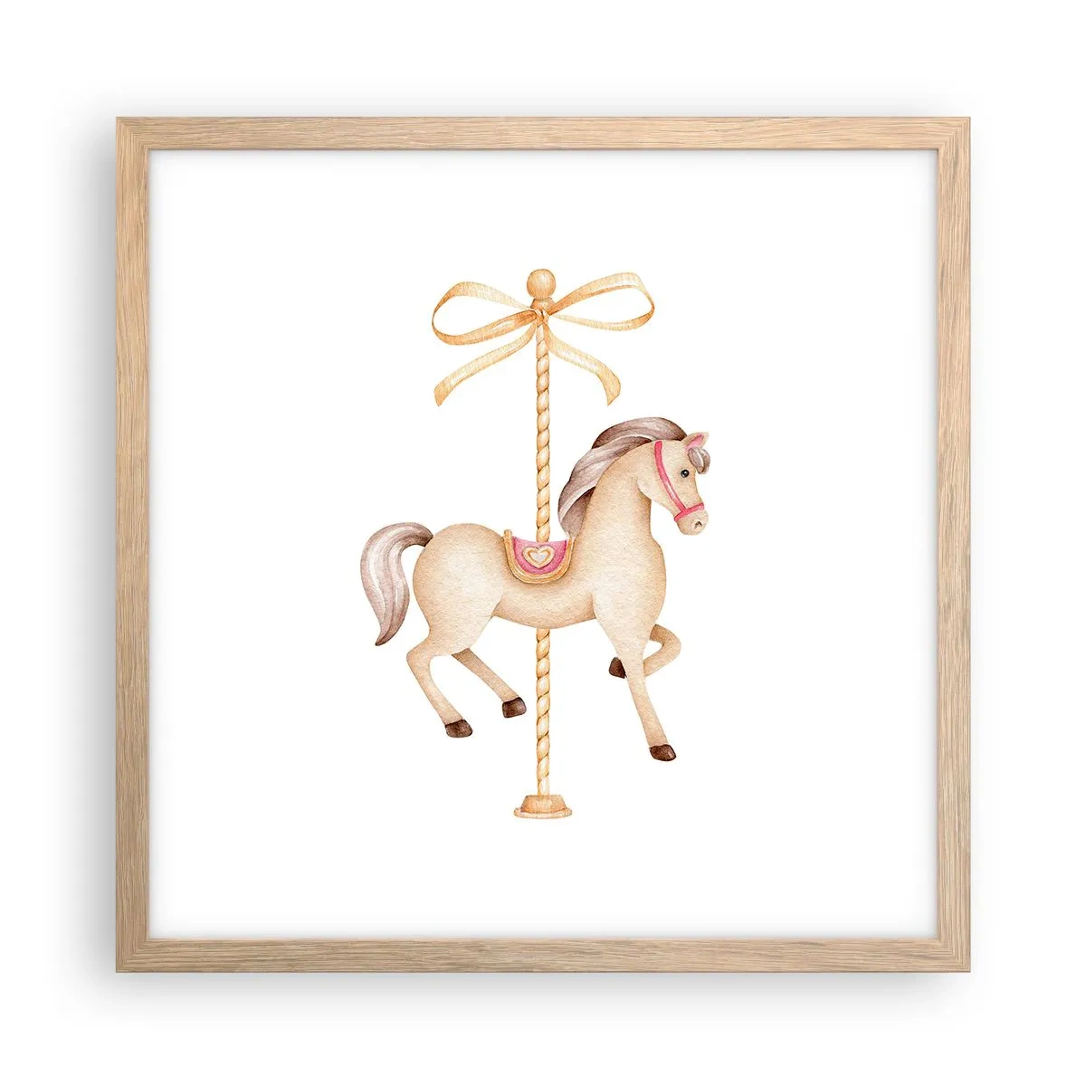 Plagát v ráme zo svetlého duba - Elegantným klusom - 40x40 cm